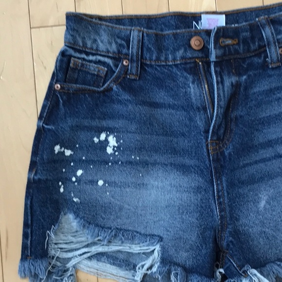 NWOT NOBO short shorts distressed denim w paint splatters - hi rise - size 1 - Picture 2 of 7